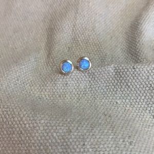 Opal sterling stud earrings